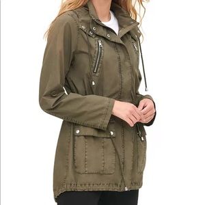 Levi’s Cotton Army Green Hooded Utility Anorak Jacket
